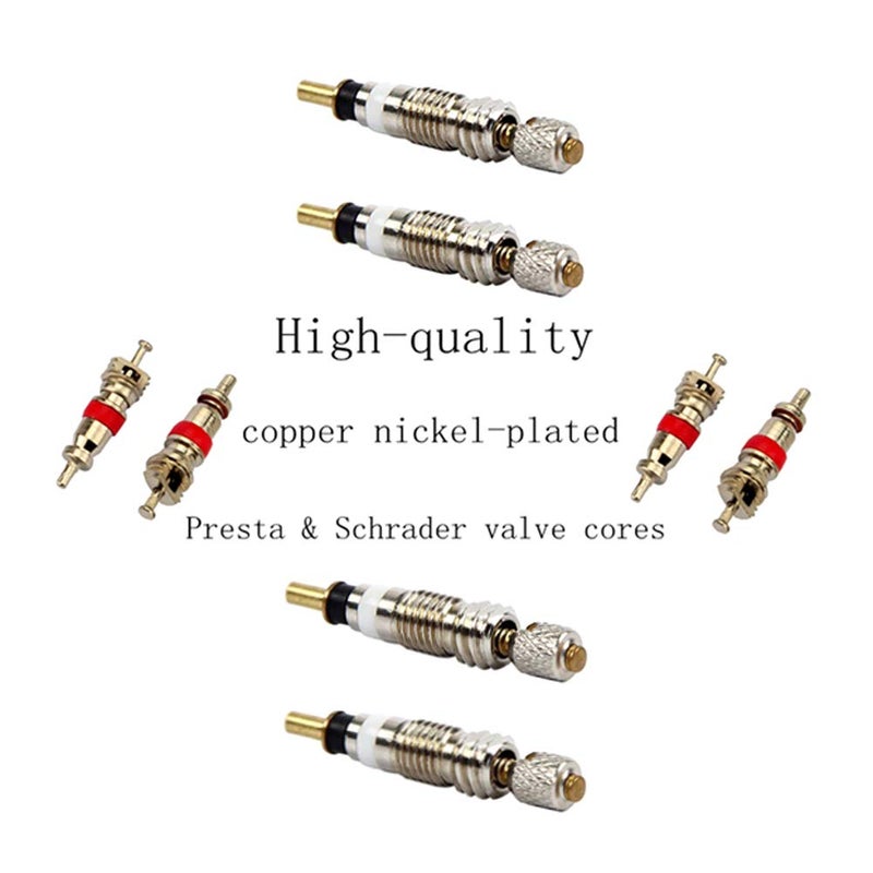 Aracey 36 Pieces Presta Valve Core Kits,Handy Alloy Valve Core Remover,10Pcs Presta Valve Cores,5Pcs Presta Valve Adapters,5Pcs Presta Valve Caps,10Pcs Schrader Valve Cores,5Pcs Schrader Valve Caps - Image 4